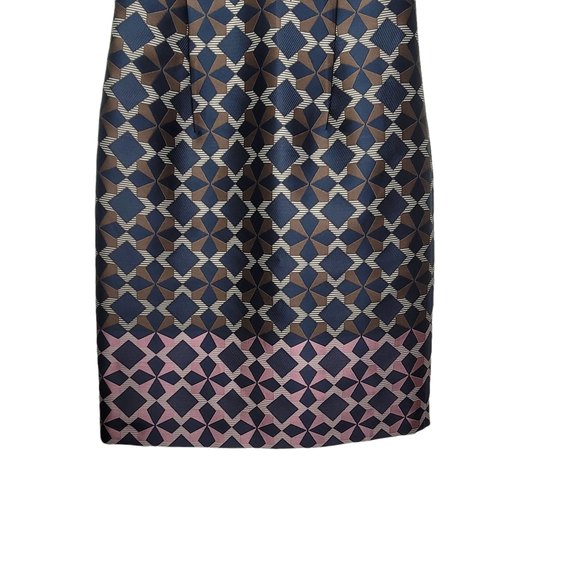 Brooks Brothers Short Sleeve Sheath Dress Size 4 VNeck Geometric Print Blue Pink - Picture 6 of 9